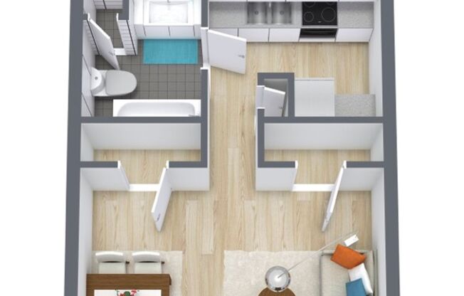 Studio, 1 bath, 345 sqft, $775