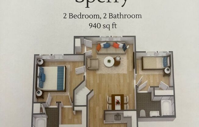 2 beds, 2 baths, 940 sqft, $1,950
