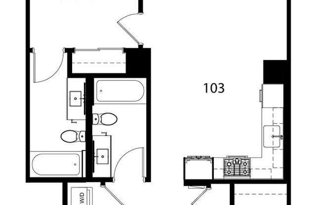 2 beds, 2 baths, 867 sqft, $3,995, Unit 103