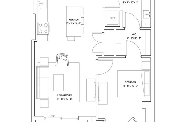 1 bed, 1 bath, 763 sqft, $2,269