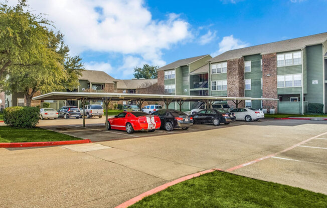 Shaded Parking Area at Newport Apartments, CLEAR Property Management, Irving, TX