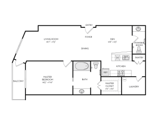 1 bed, 1.5 baths, 1,125 sqft, $2,410