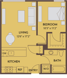 1 bed, 1 bath, 650 sqft, $1,739