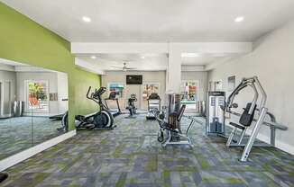 Community Fitness Center with Equipment at Stonegate Apartments located in Las Vegas, NV.