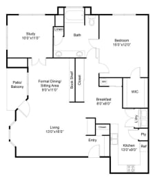 1 bed, 1 bath, 1,198 sqft, $1,431