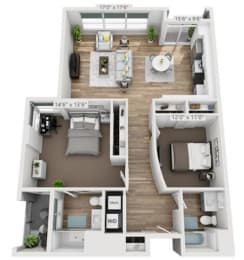 2 beds, 2 baths, 1,340 sqft, $2,679