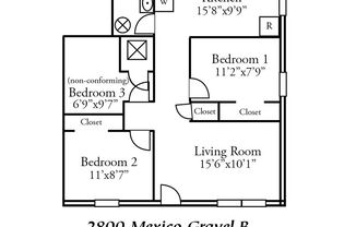 3 beds, 1 bath, $1,295, Unit B