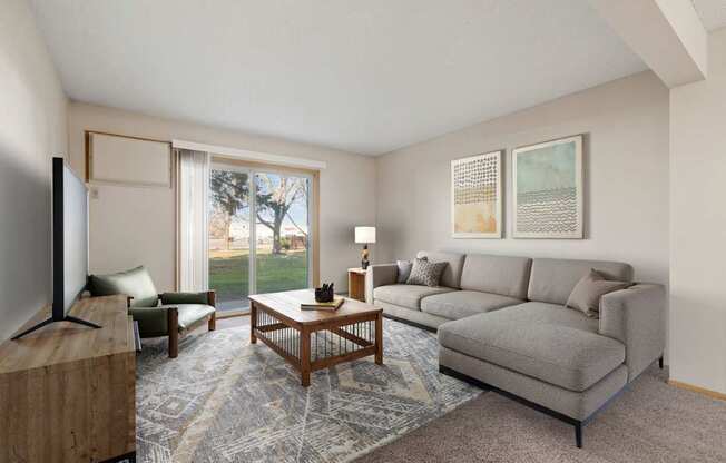 Living Area with Patio Walkout