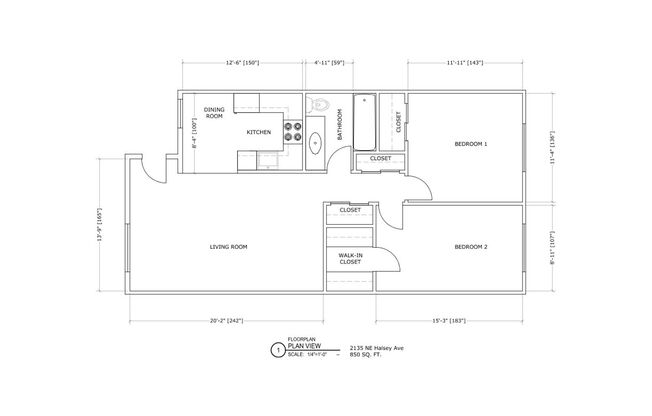 2 beds, 1 bath, $1,695, Unit 2147