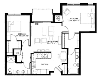 2 beds, 2 baths, 1,105 sqft, $2,294