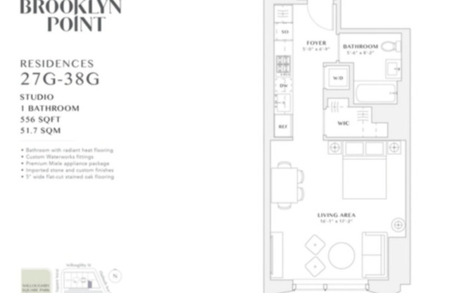 Studio, 1 bath, $4,250, Unit 31G