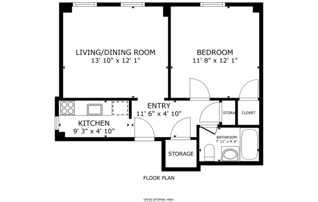 1 bed, 1 bath, 479 sqft, $3,250, Unit B