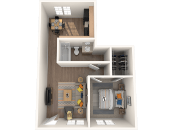1 bed, 1 bath, 600 sqft, $1,299