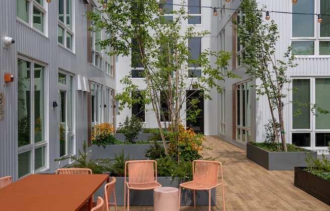 The Warren Apartments patio with seating