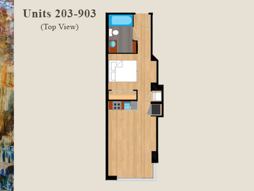 1 bed, 1 bath, $2,600, Unit 203