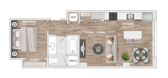 1 bed, 1 bath, 575 sqft, $2,109