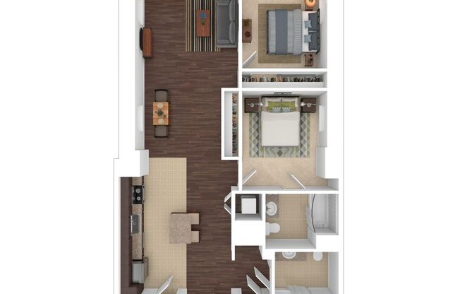 2 beds, 2 baths, 1,237 sqft, $3,995, Unit C-G08