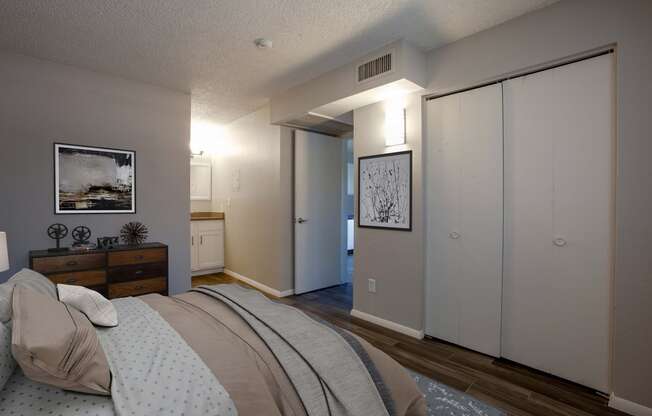 Bedroom at The Link at 4th Ave Apartments in Tucson Arizona