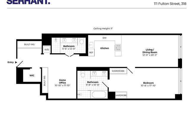 2 beds, 2 baths, 1,253 sqft, $7,000, Unit 318