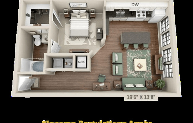 Studio, 1 bath, 643 sqft, $1,325