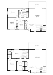 3 beds, 2 baths, 1,118 sqft, $2,299