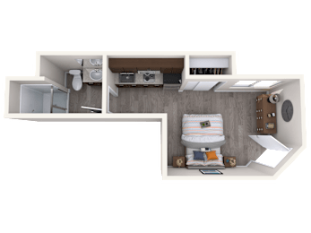 Studio, 1 bath, 238 sqft, $1,555