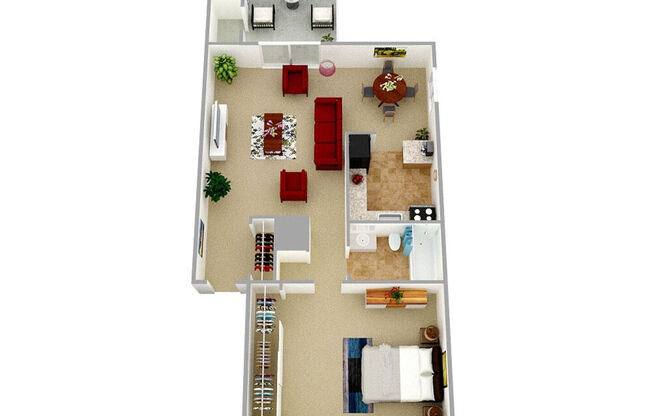 1 bed, 1 bath, 870 sqft, $1,140