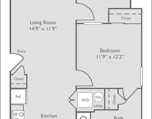 1 bed, 1 bath, 611 sqft, $1,089
