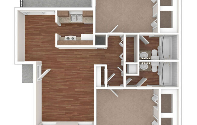 2 beds, 2 baths, 950 sqft, $905