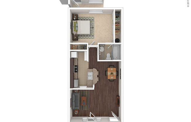 1 bed, 1 bath, 618 sqft, $879