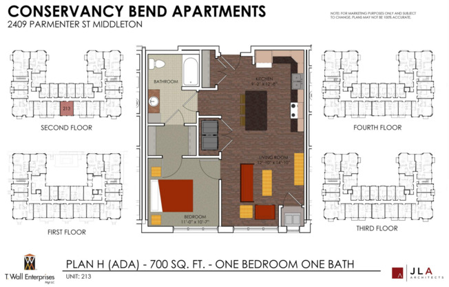 1 bed, 1 bath, 700 sqft, $1,659