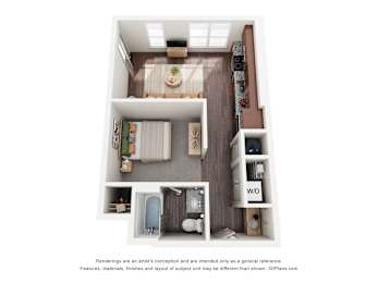 1 bed, 1 bath, 547 sqft, $1,815