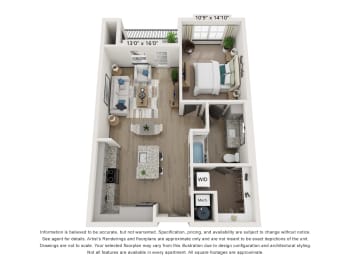 1 bed, 1 bath, 807 sqft, $1,174