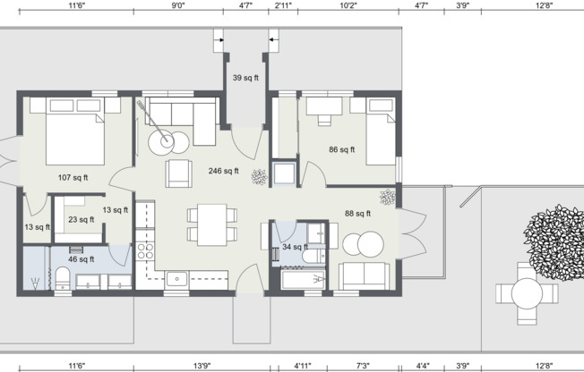 2 beds, 2 baths, 974 sqft, $3,295, Unit 4753-2