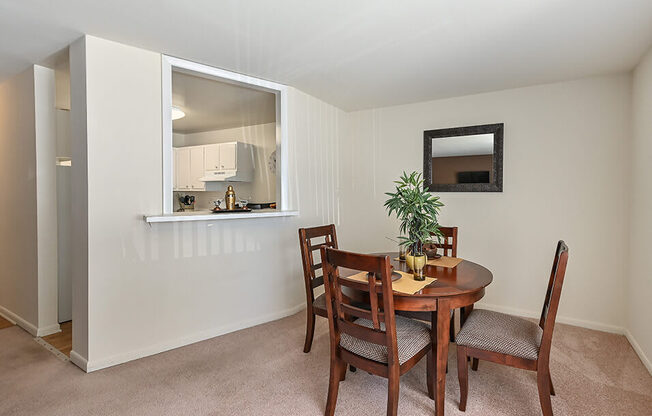 Kitchen and Dining Area in apartment