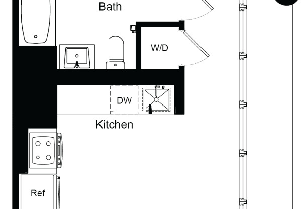 1 bed, 1 bath, 733 sqft, $7,074, Unit 19G