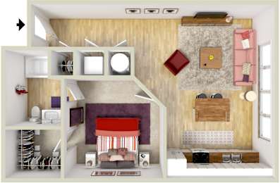 1 bed, 1 bath, 656 sqft, $1,467