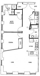 2 beds, 2 baths, 1,222 sqft, $1,525
