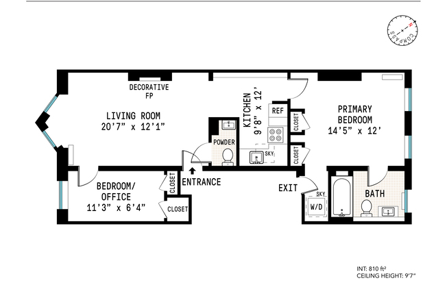 2 beds, 1.5 baths, 810 sqft, $3,800, Unit 3