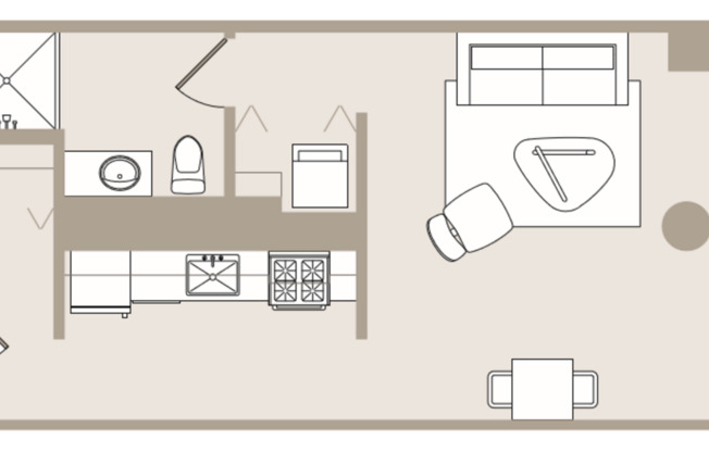 Studio, 1 bath, 546 sqft, $1,948