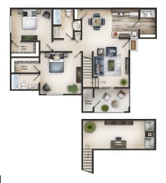 2 beds, 2 baths, 1,389 sqft, $2,101