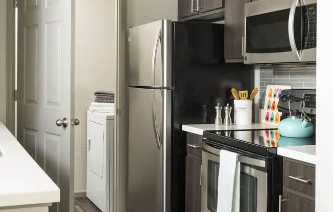 our apartments have a modern kitchen with stainless steel appliances