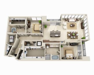 2 beds, 2.5 baths, 1,834 sqft, $3,295