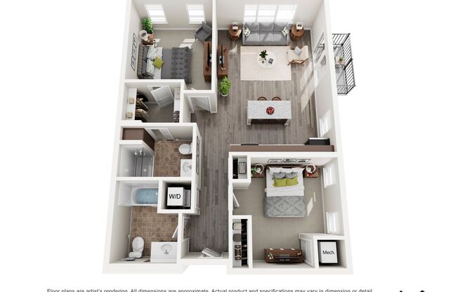 2 beds, 2 baths, 980 sqft, $2,407, Unit 313