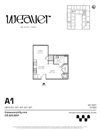 Studio, 1 bath, 437 sqft, $1,225