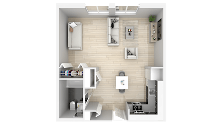 Studio, 1 bath, 469 sqft, $1,425