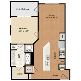 1 bed, 1 bath, 688 sqft, $1,322