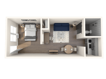 1 bed, 1 bath, 276 sqft, $1,095
