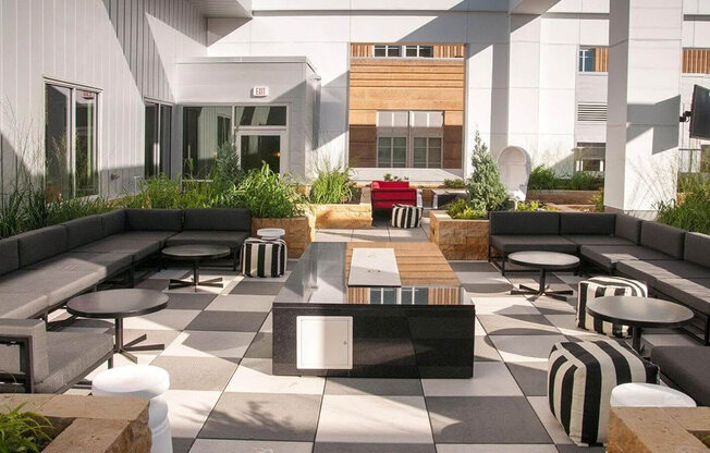 Lounge Area with Fire Pit at Custom House, St. Paul, Minnesota