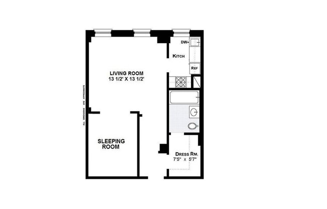 Studio, 1 bath, $4,800, Unit 6J
